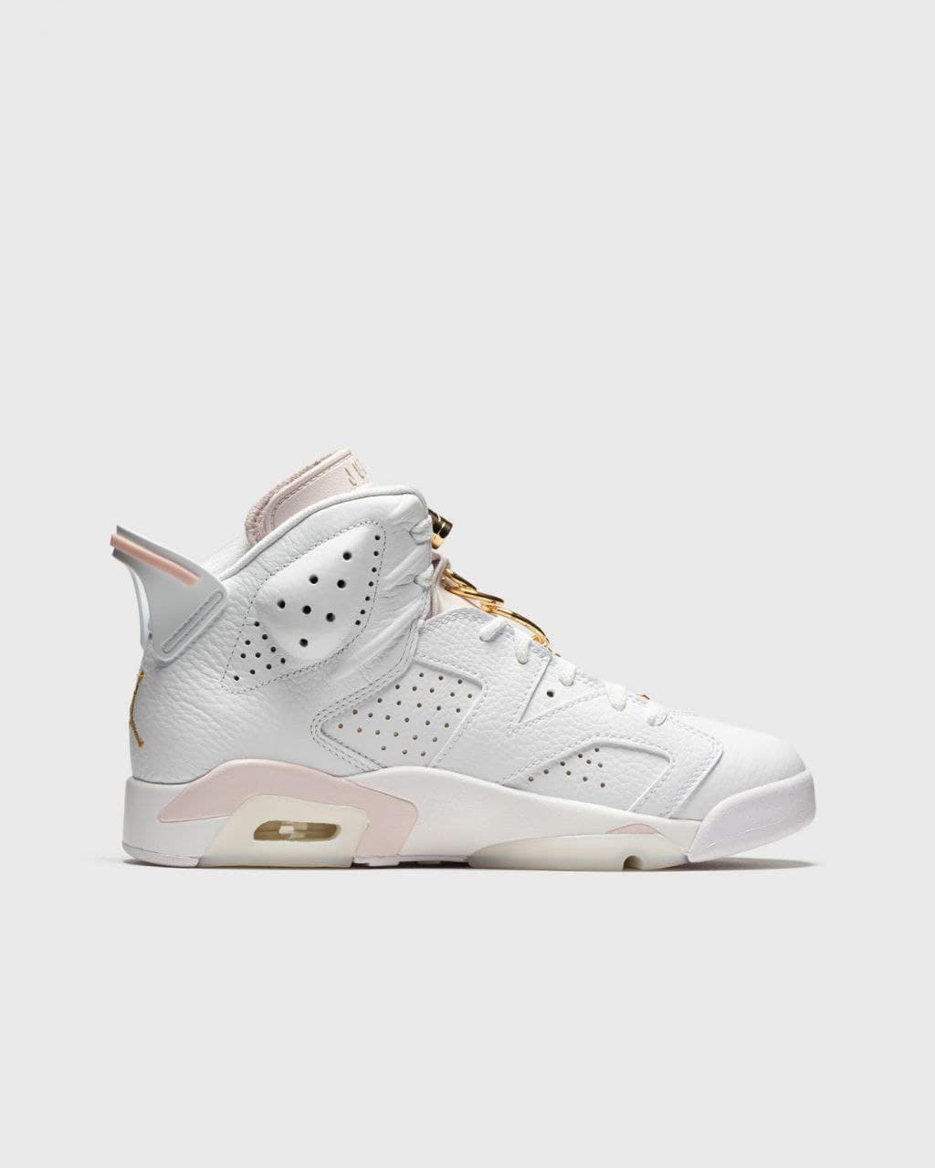 نایک ایر جردن ۶ گلدهوپس سفید صورتی Nike air jordan 6 gold hoops white and pink — تصویر ۳