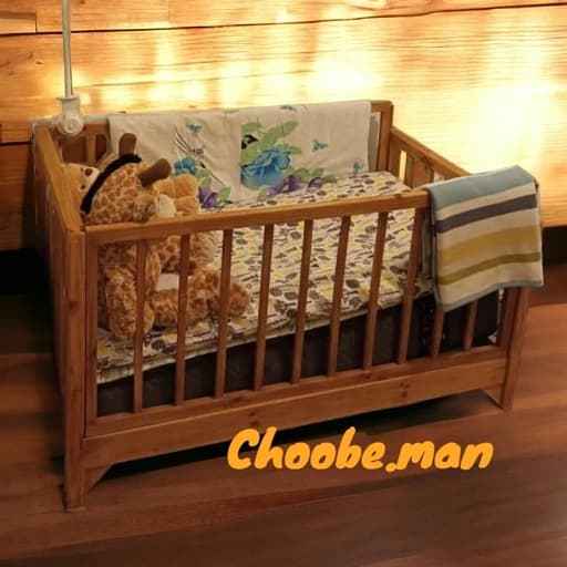 تخت خواب کودک نرده ای تمام چوب 70-130 مبلمان فرنا مدل 1142997
