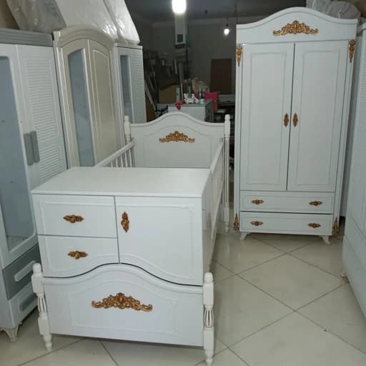 سیسمونی تخت و کمد نوزاد نوجوان دومنظوره اتاق کودک سرویس خواب بچه پس کرایه مبلمان فرنا مدل 1142966