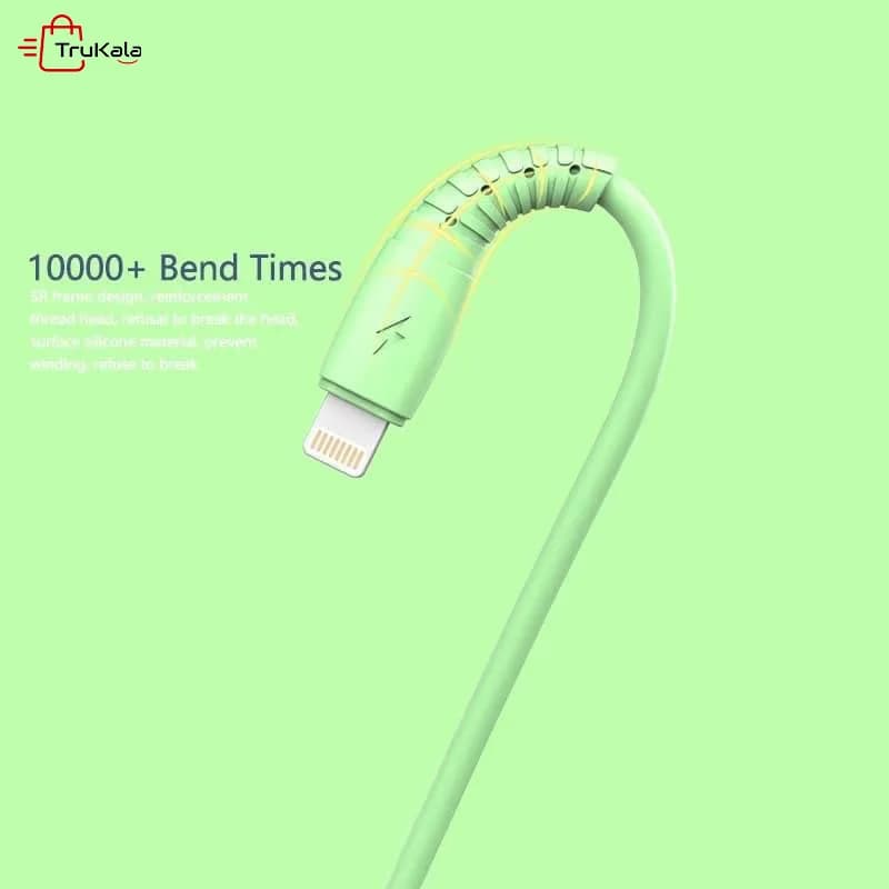 کابل شارژر سیلیکونی رنگی میکرو دنمن مدل D07V — تصویر ۲