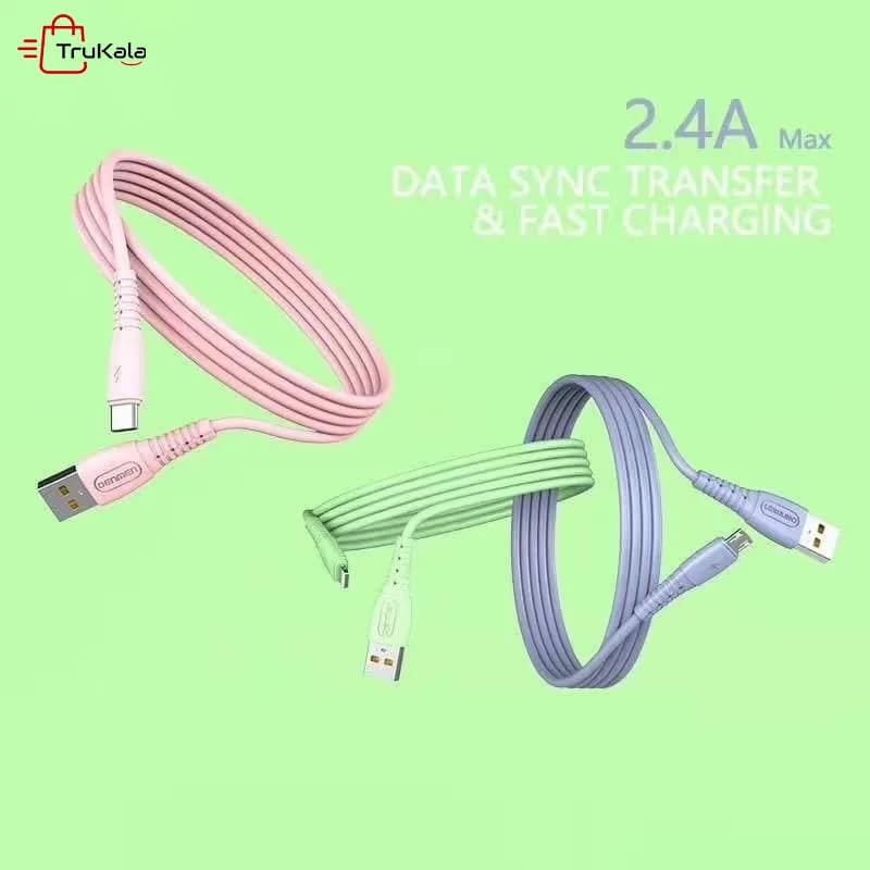 کابل شارژر سیلیکونی رنگی میکرو دنمن مدل D07V — تصویر ۳
