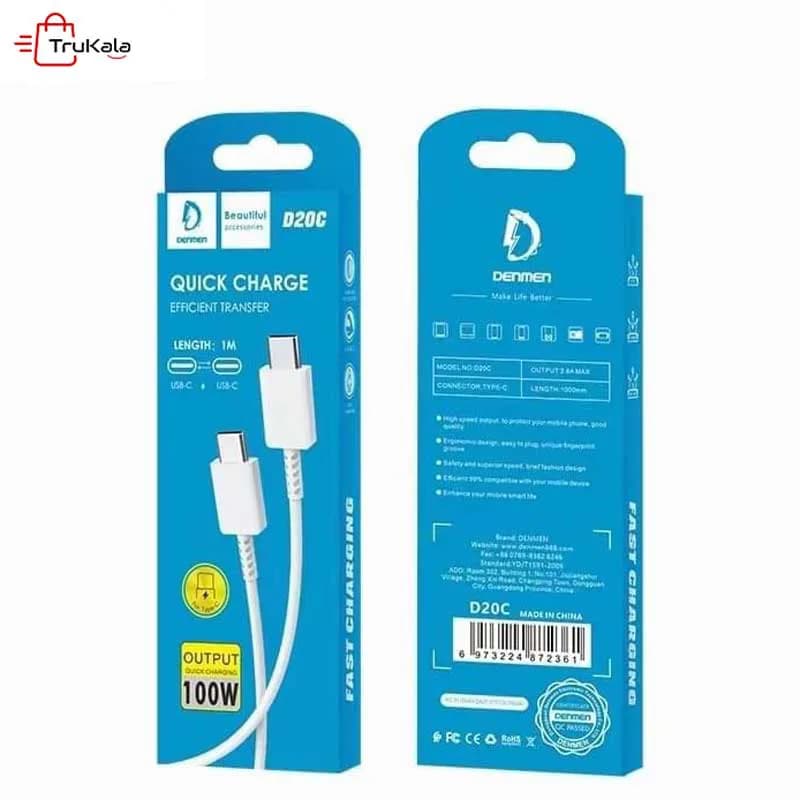 کابل شارژر دو سر تایپ سی دنمن مدل D20C — تصویر ۵