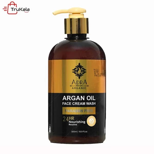 ژل شست و شوی صورت کرمی روغن ارگان آدرا حجم 500 میلی لیتر