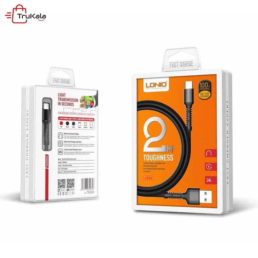 کابل شارژر آیفون الدینیو مدل LS64 — تصویر ۲