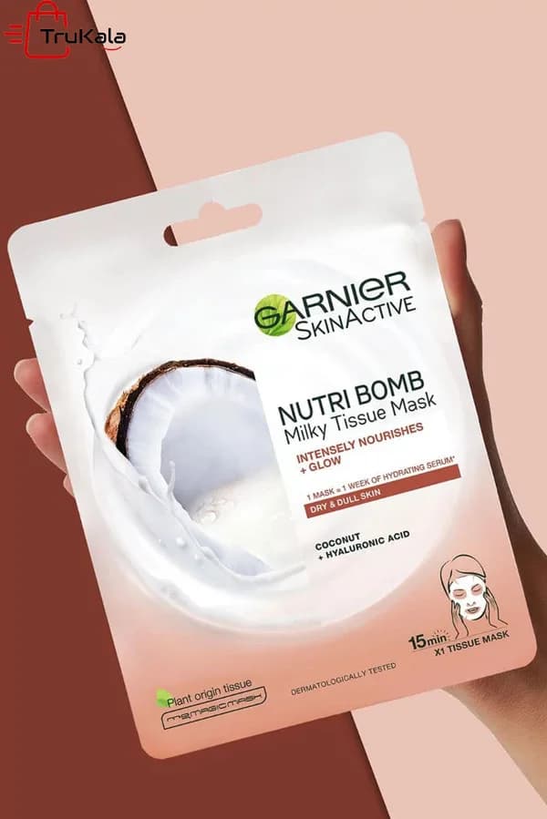 ماسک ورقهای شیرنارگیل و هیالورونیک اسید گارنیر — تصویر ۲