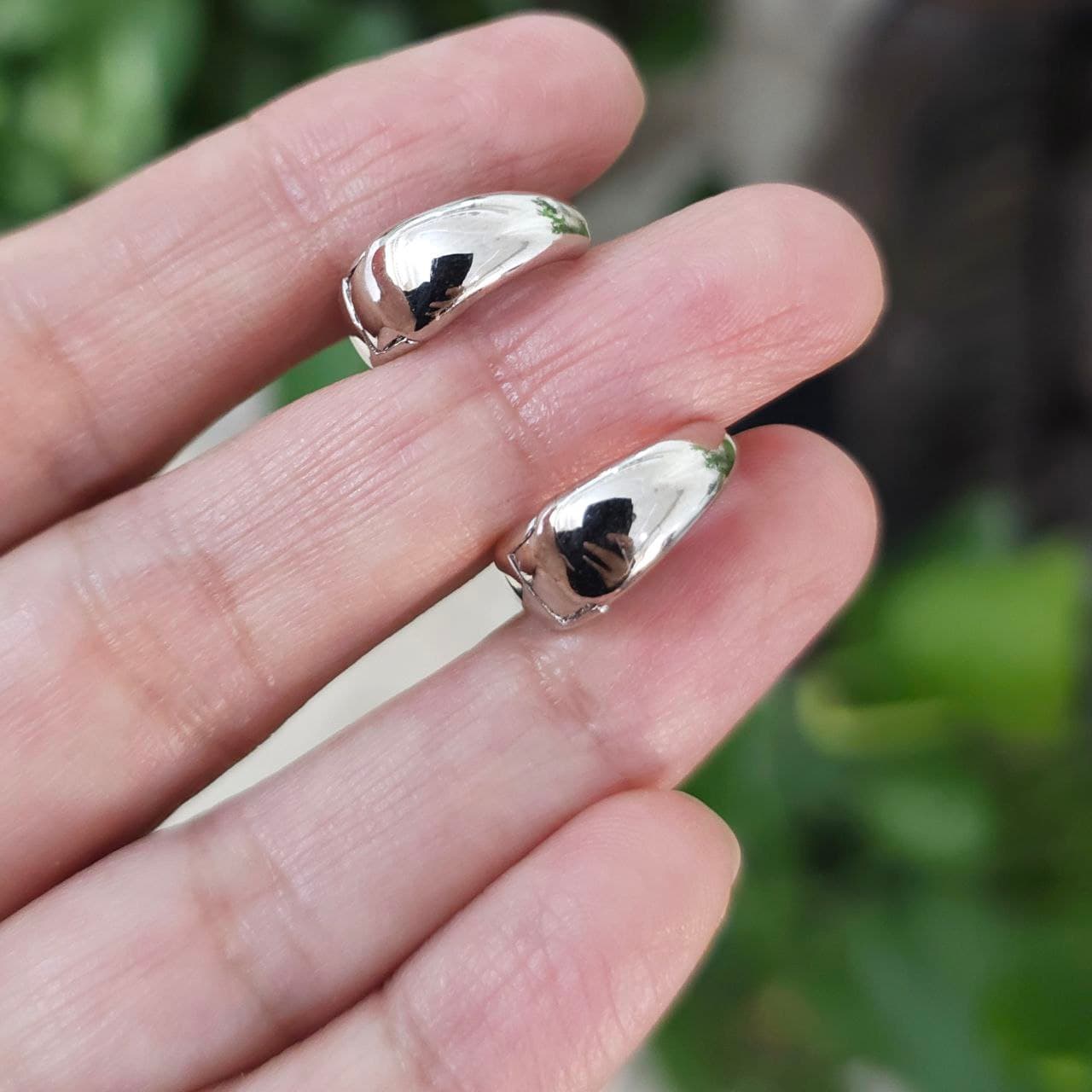 گوشواره نقره ساده کلیپسی GT 1095 — تصویر ۲