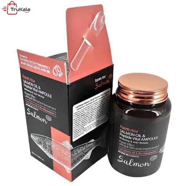 آمپول چندکاره لیفتینگ و ضد چروک روغن ماهی سالمون فارم استی