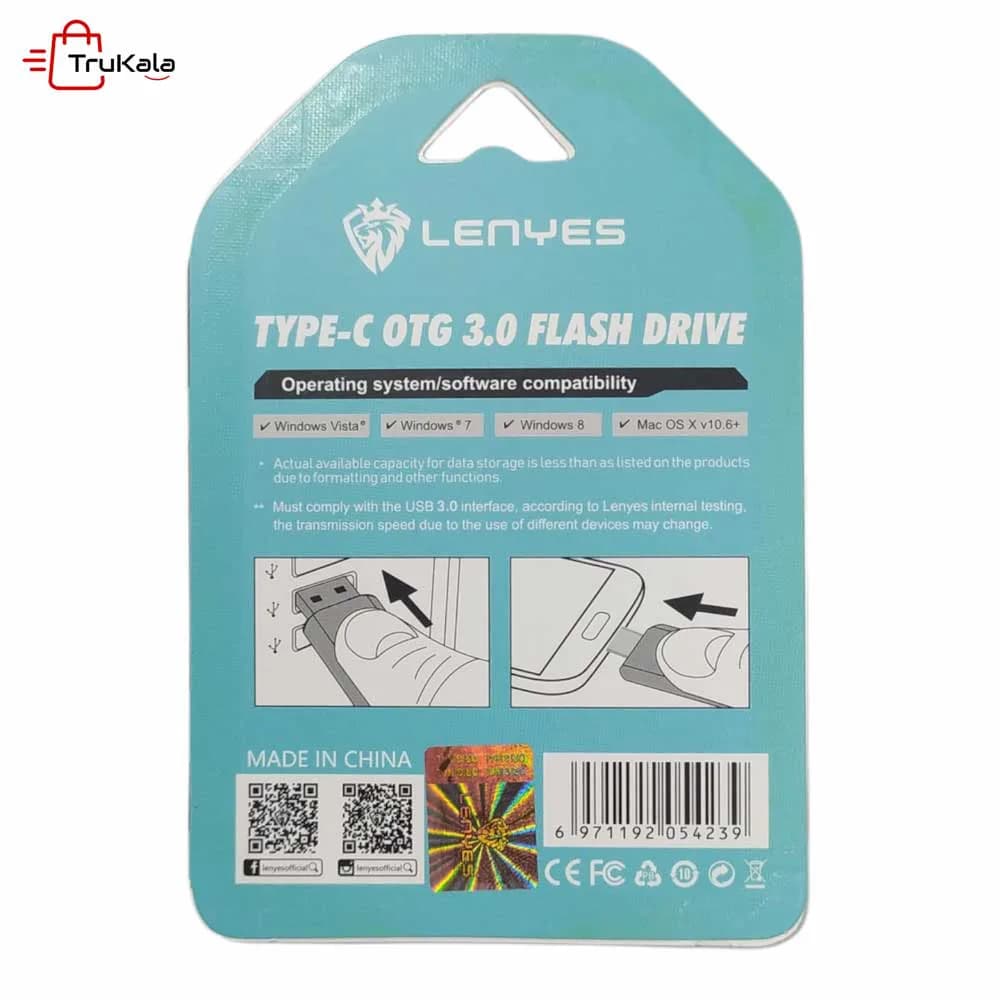 فلش مموری OTG TYPE-C لنیز 32 گیگابایت مدل UG022 — تصویر ۳