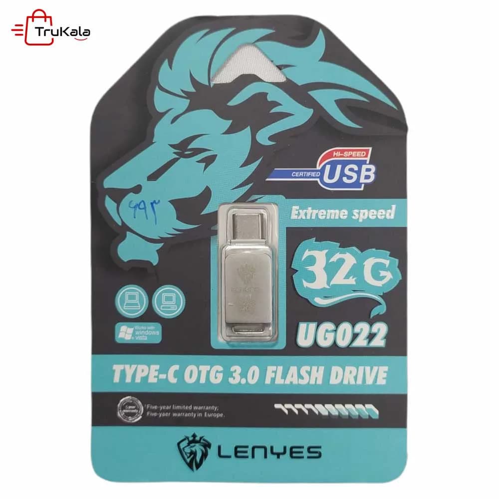 فلش مموری OTG TYPE-C لنیز 32 گیگابایت مدل UG022 — تصویر ۲
