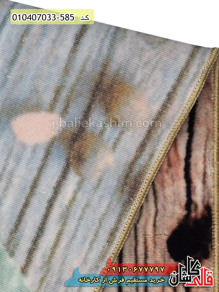 فرش آشپزخانه 700 شانه طرح چهار قاشق ادویه زمینه طوسی کاشان — تصویر ۳