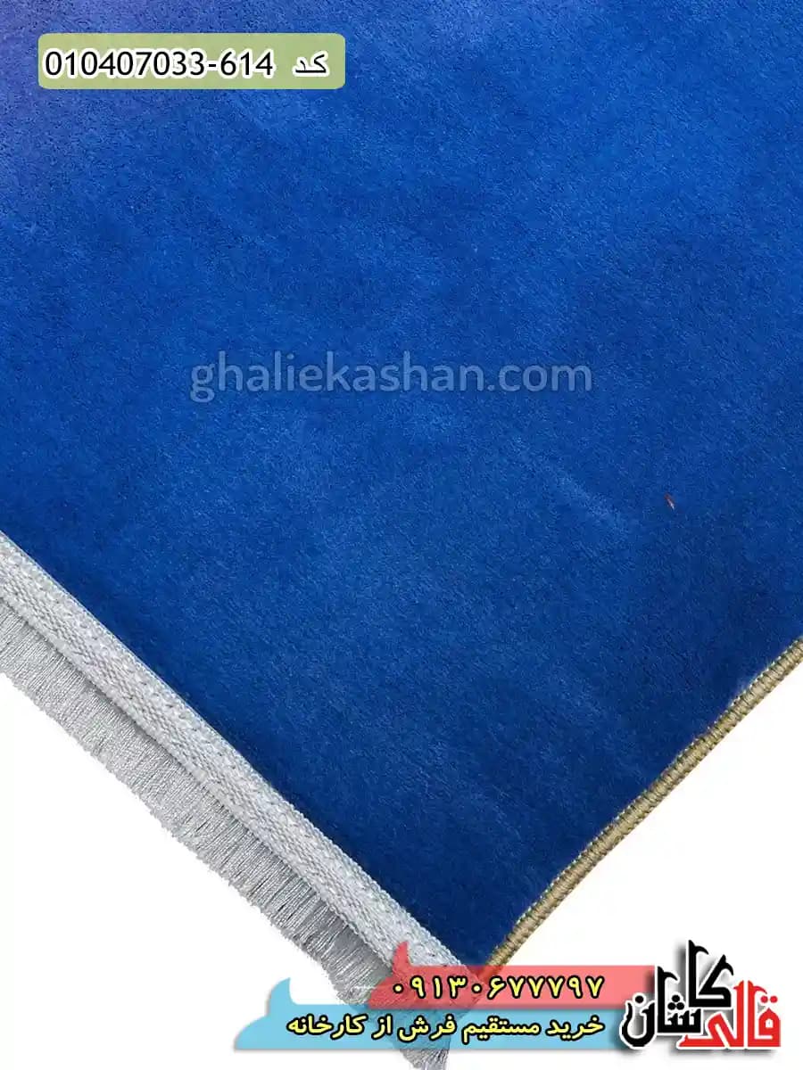 فرش کودک دخترانه 700 شانه طرح گیسو کمند زمینه آبی کاربنی کاشان — تصویر ۶