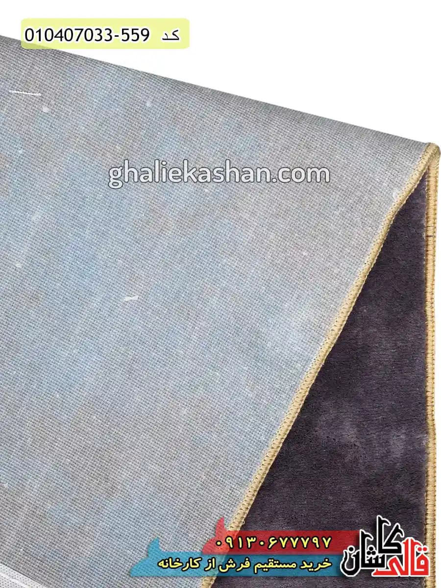 فرش کودک دخترانه 700 شانه طرح اسب تک شاخ بالن سوار زمینه طوسی کاشان — تصویر ۳