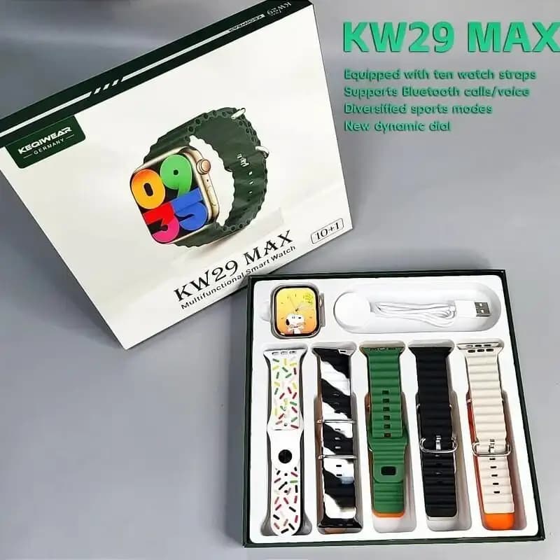 ساعت هوشمند مدل KW29 max به همراه 10 عدد بند — تصویر ۳