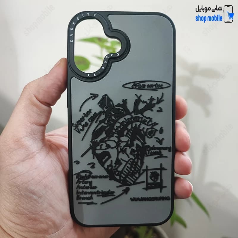 قاب گوشی آیفون 16 (کاور Case City طرح آناتومی قلب برجسته)