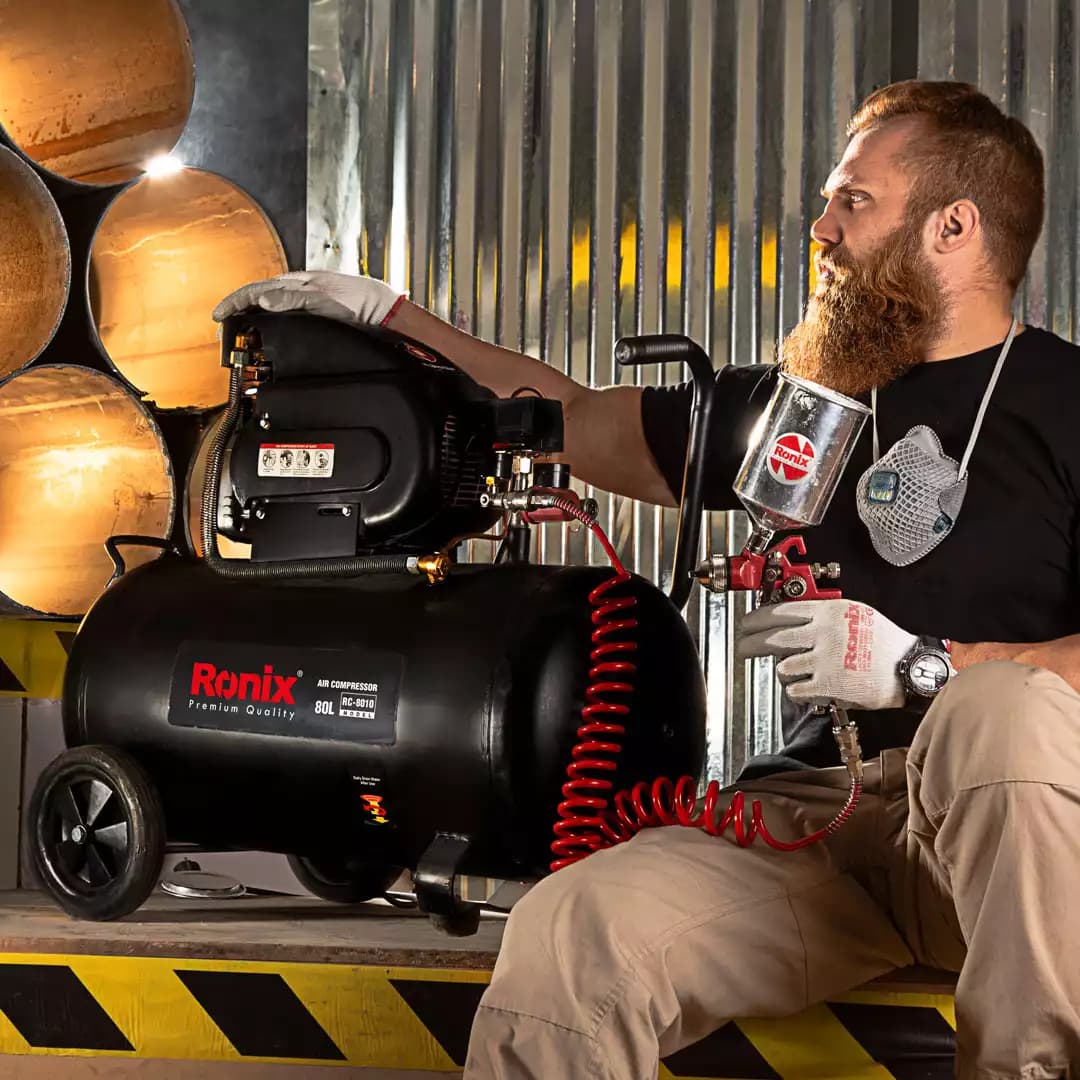 کمپرسور باد 80 لیتری رونیکس مدل RONIX RC-8010 — تصویر ۲