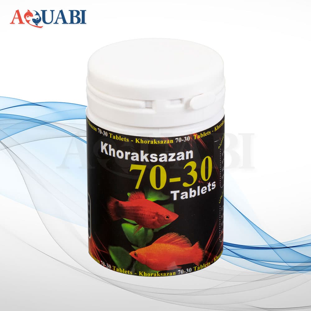 غذای قرص چسبان 70/30 زایمان ماهیان آب شیرین خوراک سازان