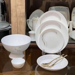 سرویس غذاخوری 36 پارچه شمل طلایی گرد و مربع ،سرویس ارکوپال 6نفره کامل طرح شمل طلاکوب گرد دایره و مربع — تصویر ۲
