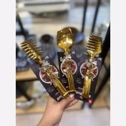سرویس انبر 3 عددی شنگیا عنیر پروانه طلایی و نقره ای سالاد خوری سالادخوری 3تایی — تصویر ۲