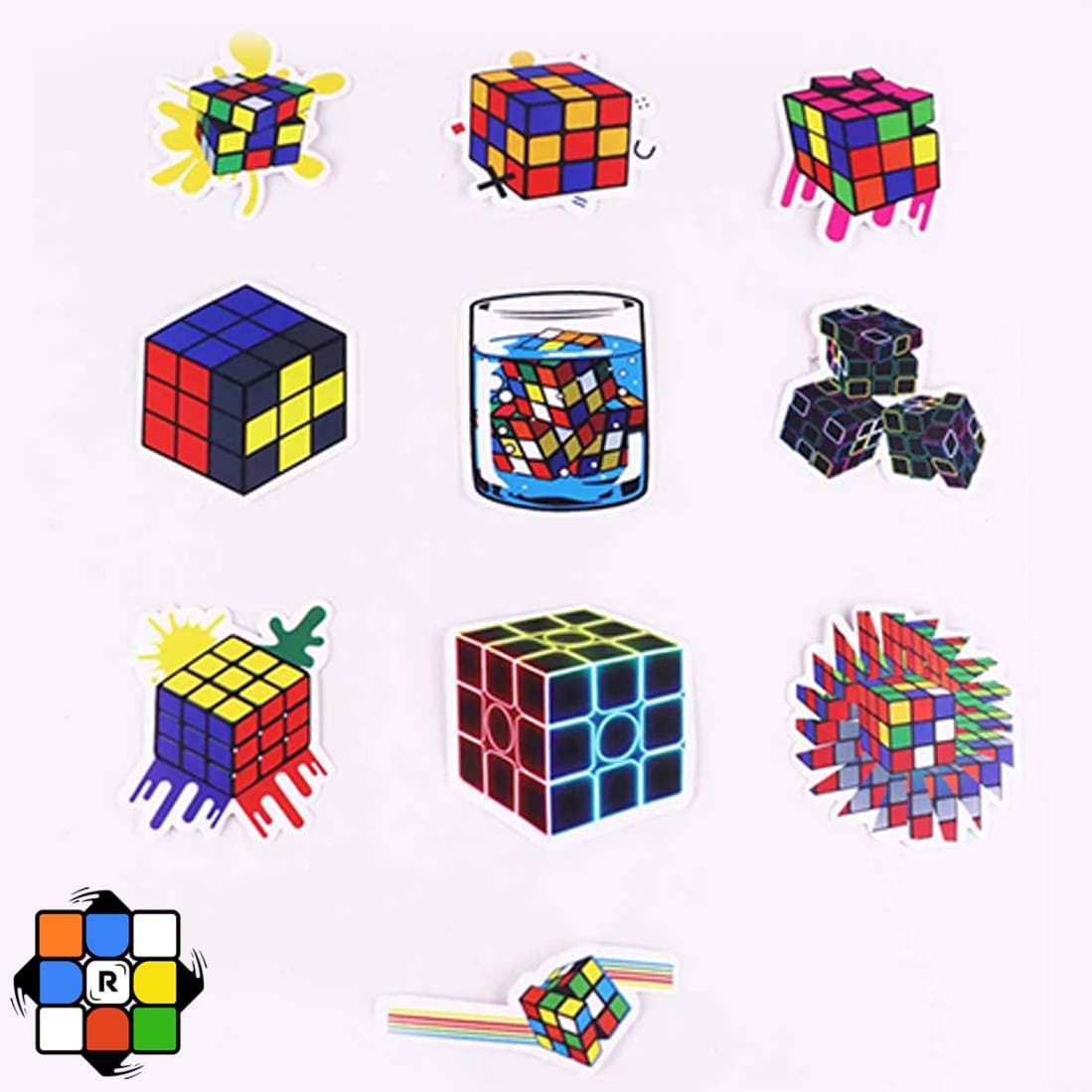 پک استیکر روبیکی 10 تایی مدل ویتامین سی Cube Pattern Graffiti Stickers set(50pcs)