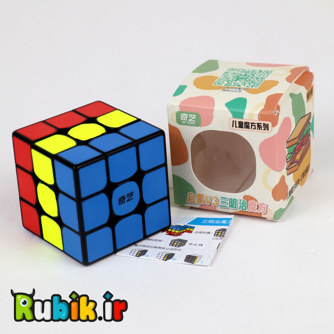 روبیک 3×3 کای وای آموزشی مشکی ساندویچ — تصویر ۵