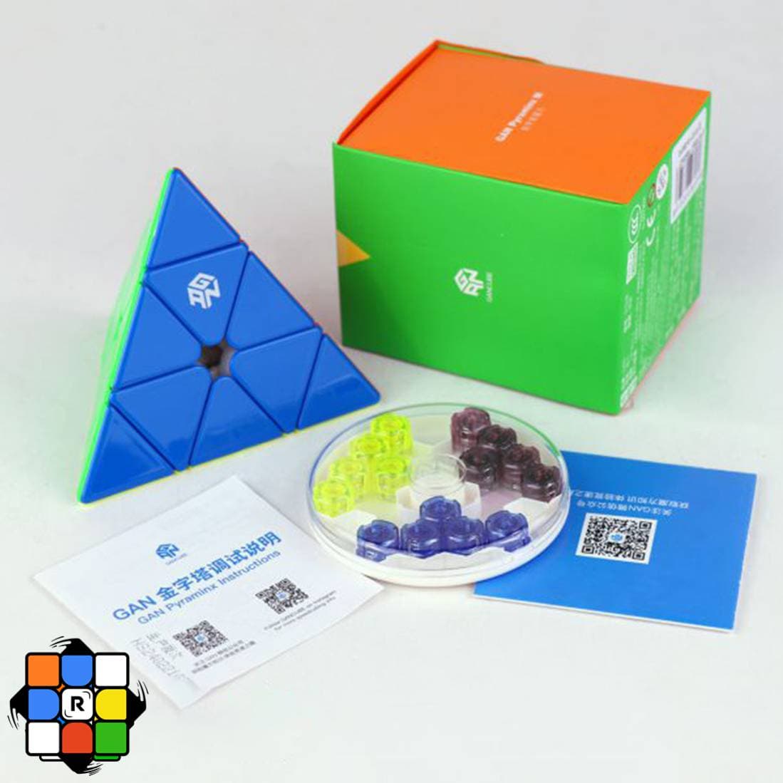 هرم گنز جی ای اس اینهنس مگنت استیکرلس یو وی GAN Pyraminx M Enhanced_UV — تصویر ۳