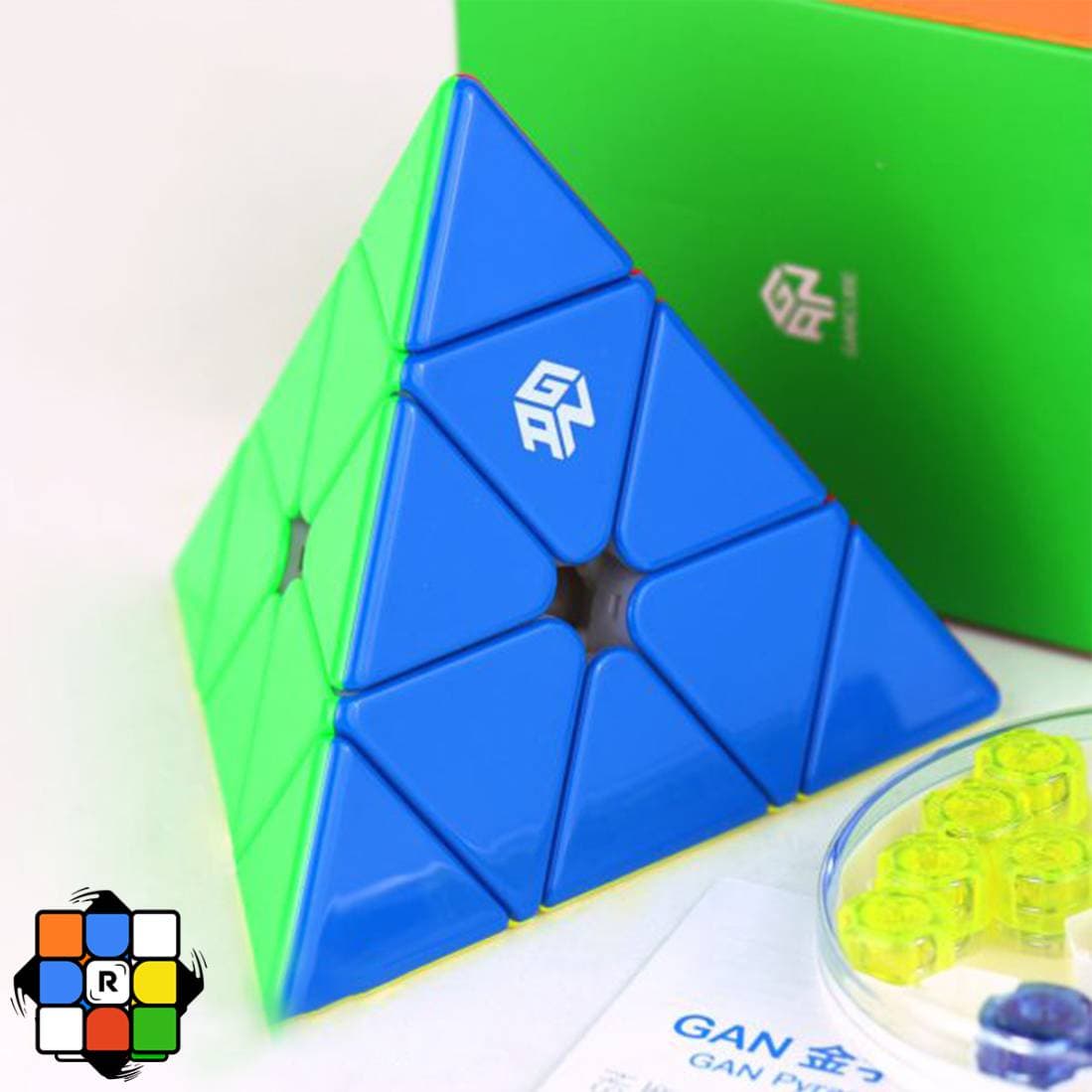 هرم گنز جی ای اس اینهنس مگنت استیکرلس یو وی GAN Pyraminx M Enhanced_UV