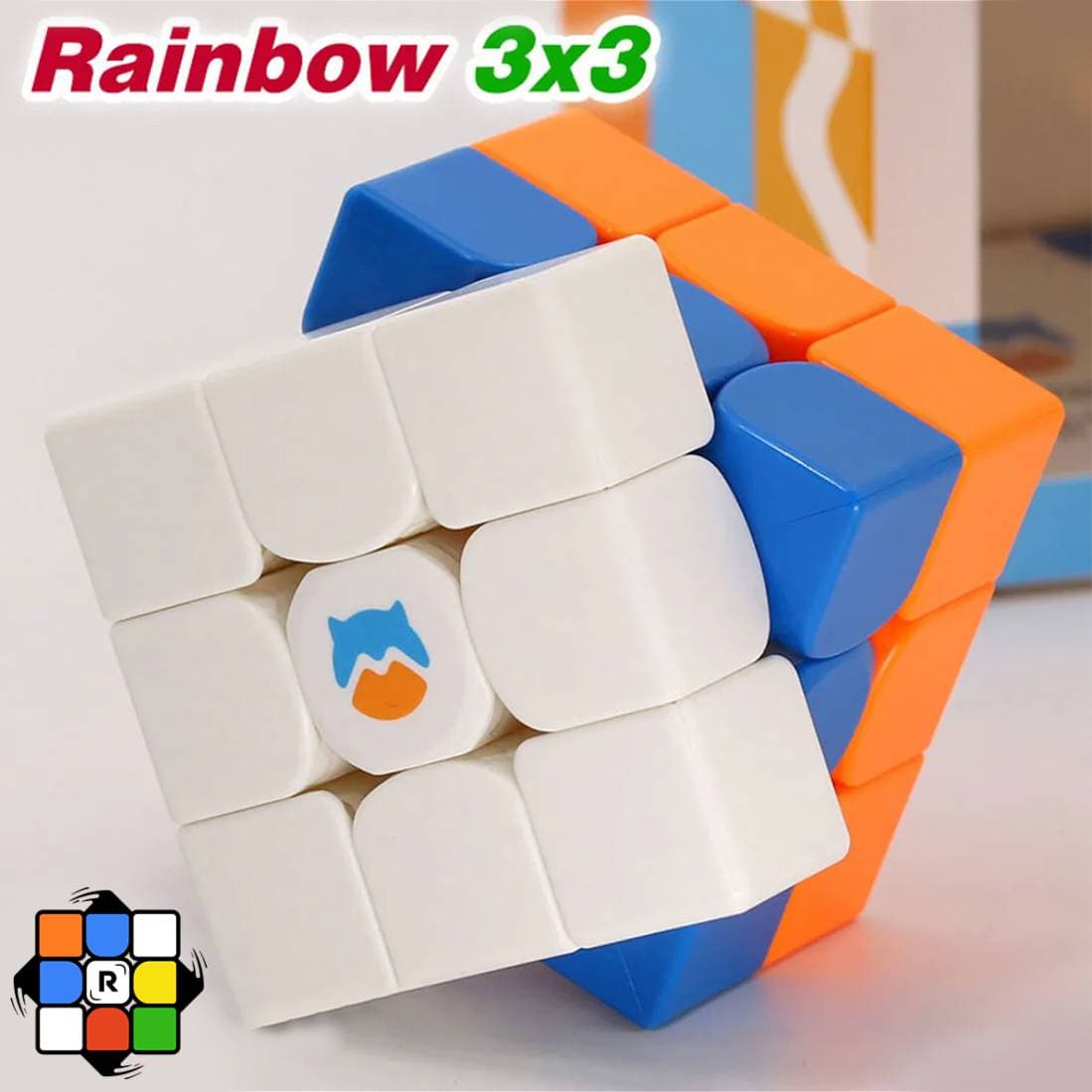 روبیک 3×3 گنز مانسترگو استیکرلس ورژن 3 رنگین کمان