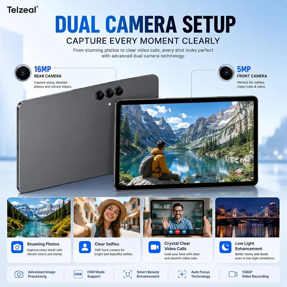 تبلت تلزل مدل telzeal p900 نمایشگر 9 اینچ حافظه 512 گیگ رم 12 گیگ دو سیمکارت ریجستر — تصویر ۵