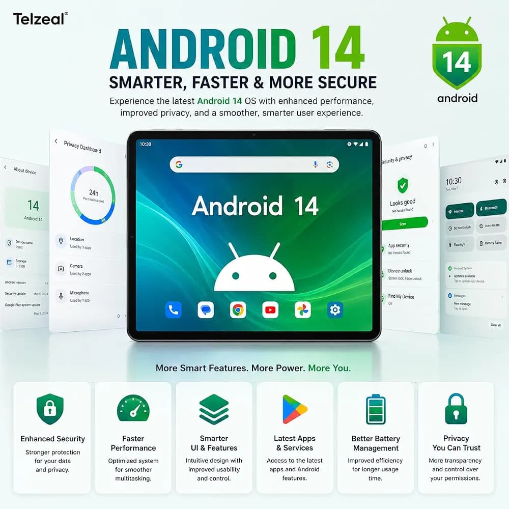 تبلت تلزل مدل telzeal p900 نمایشگر 9 اینچ حافظه 512 گیگ رم 12 گیگ دو سیمکارت ریجستر — تصویر ۷