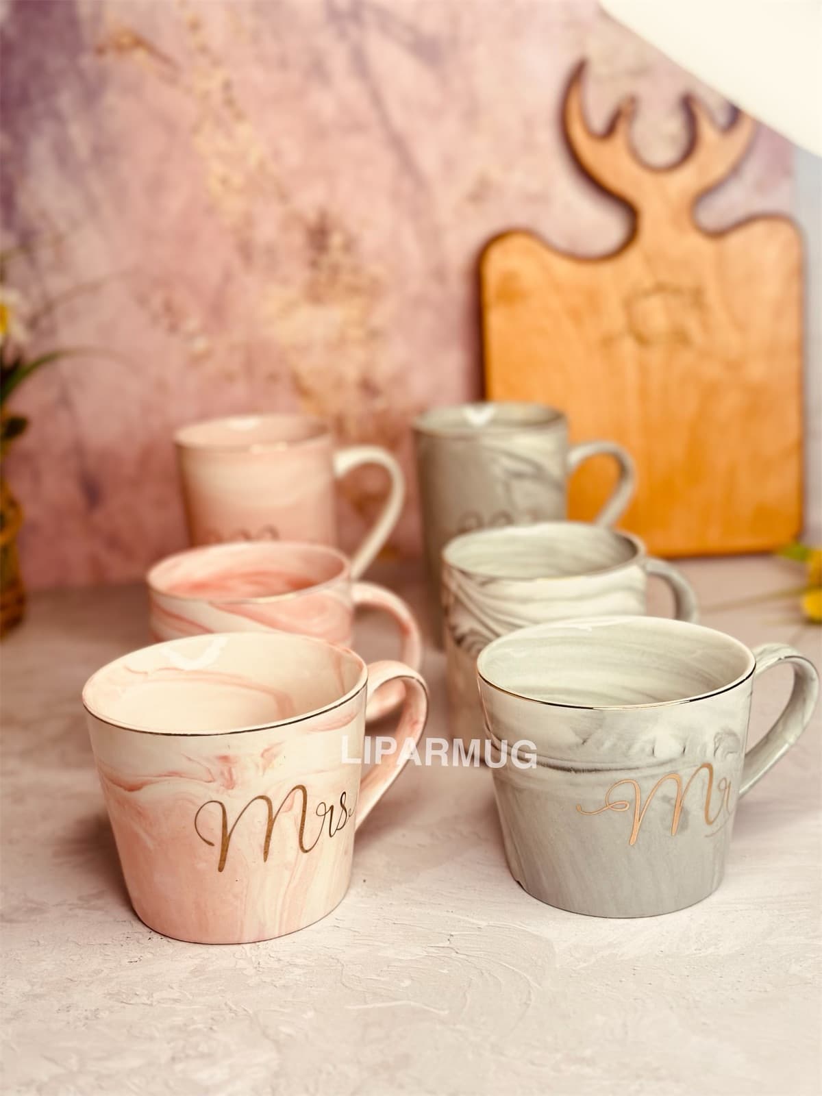 ست ماگ مرمری خانم و آقا کد 2857 — تصویر ۴