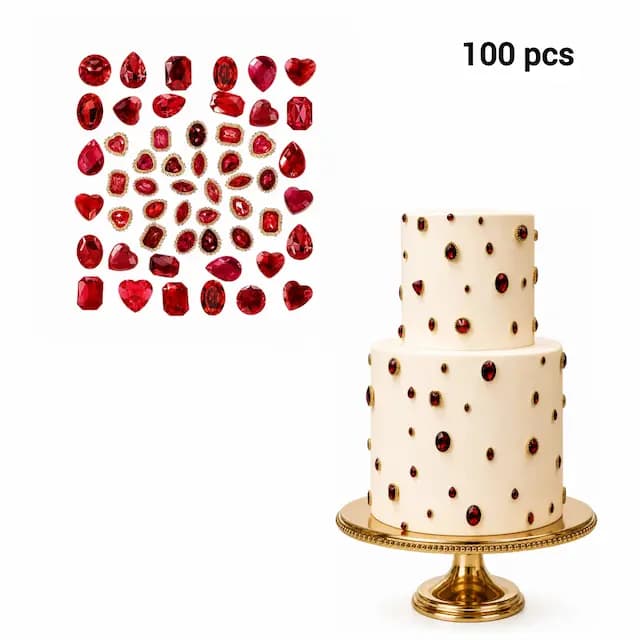 پک نگین روی کیک یاقوتی 100عددی