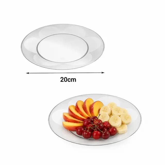 بشقاب میوه خوری پلاستیکی شفاف 6 عددی کوشا
