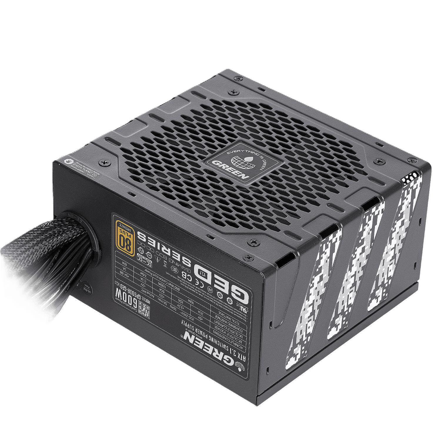 پاور غیر ماژولار گرین مدل GP600A-GED V3.1 600W — تصویر ۵