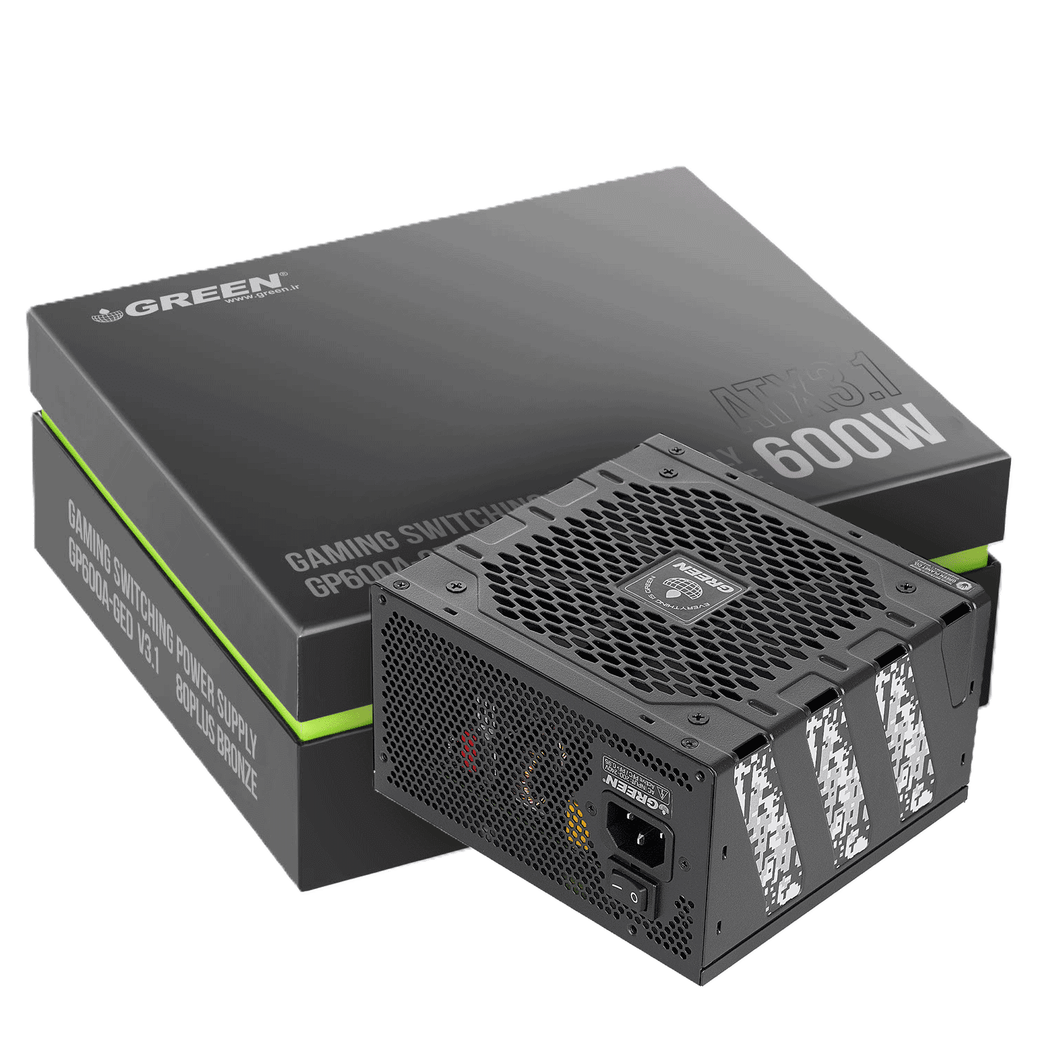 پاور غیر ماژولار گرین مدل GP600A-GED V3.1 600W