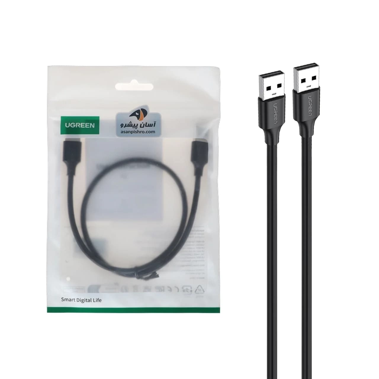 کابل نیم متری UGREEN USB2.0 مدل US102-10308