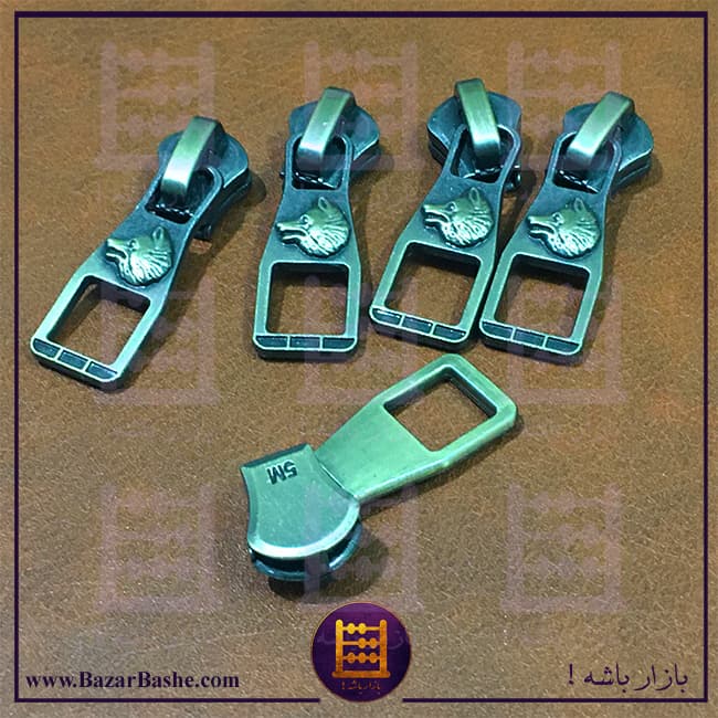سرزیپ وارداتی نمره 5 مناسب زیپ فلزی طرح گرگ — تصویر ۵
