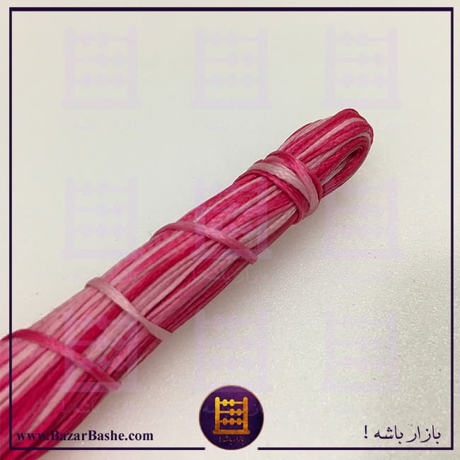 نخ موم زده چندرنگ مناسب چرم دوزی – تنالینه صورتی — تصویر ۲