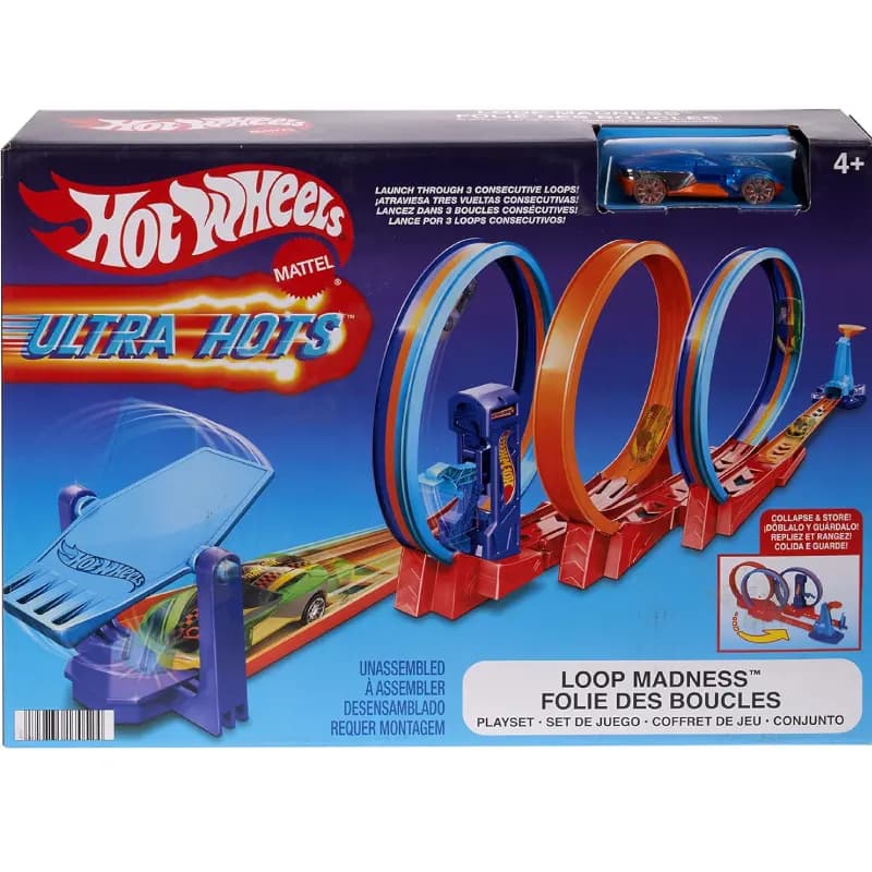 پیست جذاب Hot Wheels با سه لوپ و یک ماشین مسابقه‌ای — تصویر ۶