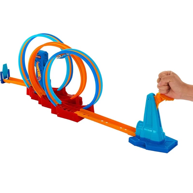 پیست جذاب Hot Wheels با سه لوپ و یک ماشین مسابقه‌ای — تصویر ۳