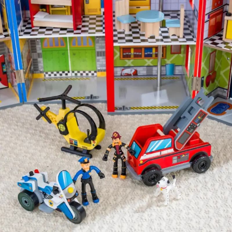 خانه آتش نشانی چوبی کیدکرفت مدل kidkraft 63239 — تصویر ۳