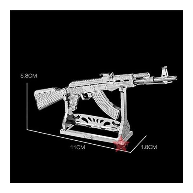 ساختنی فلزی سه بعدی مسلسل Ak47 کد W11107 — تصویر ۳
