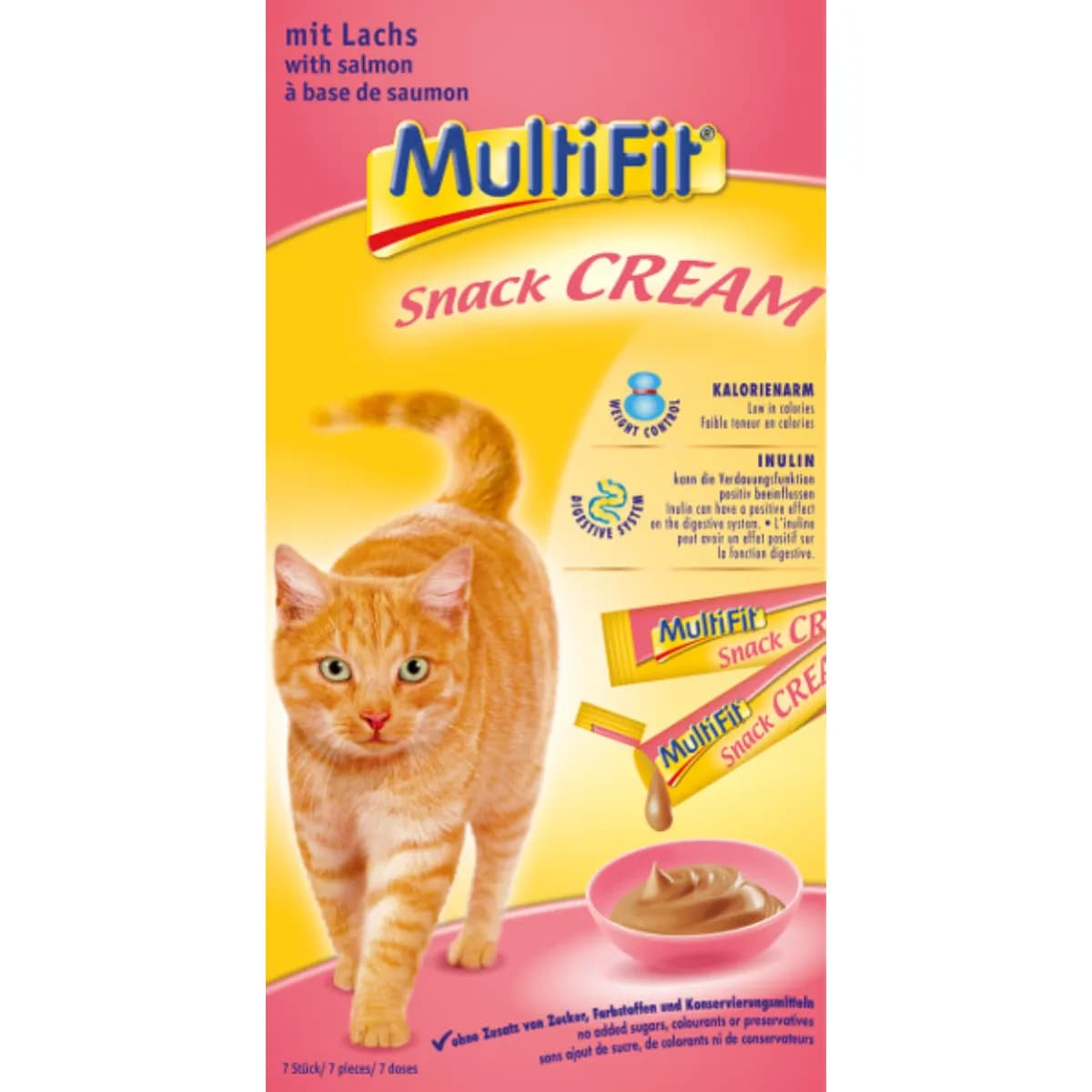 بستنی گربه مولتی فیت طعم ماهی سالمون MultiFit Cream Snack