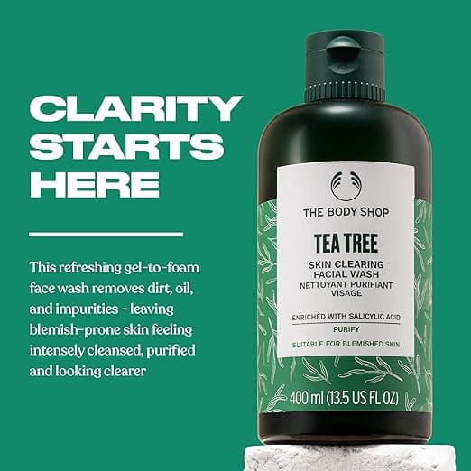 ژل شستشوی صورت تی تری بادی شاپ The Body Shop Tea Tree Skin Clearing Facial Washمدل ضد جوش مناسب پوست چرب و مختلط حجم 250 میلی لیتر — تصویر ۳