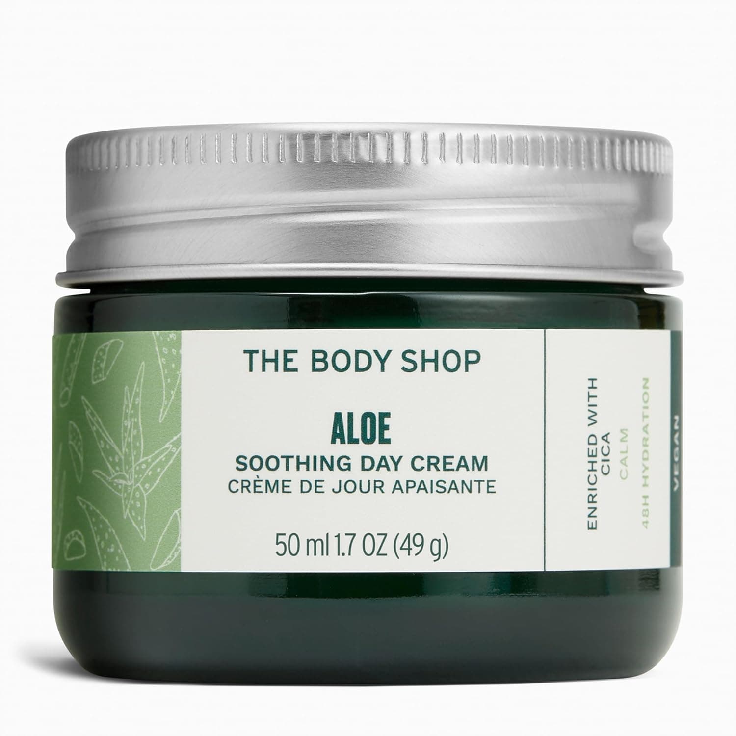 کرم روز تسکیندهنده بادی شاپ مدل آلوئهورا The Body Shop Aloe Soothing Day Creamمناسب برای انواع پوست حجم 50 میلیلیتر