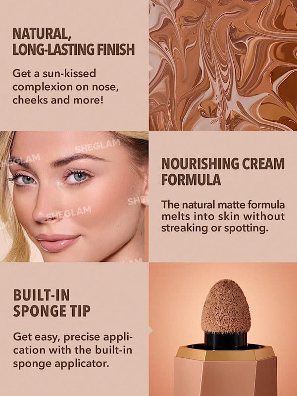 برنزر مایع مات Sun Beam رنگ Hickory شیگلم SHEGLAM — تصویر ۵