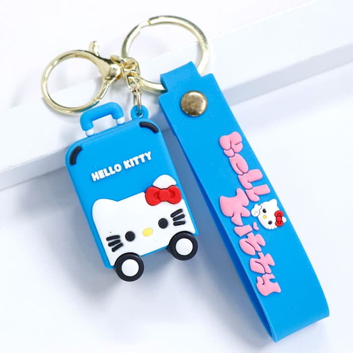 سرکلیدی سیلیکونی ساک هلوکیتی Hello Kitty آبی وارداتی 39060