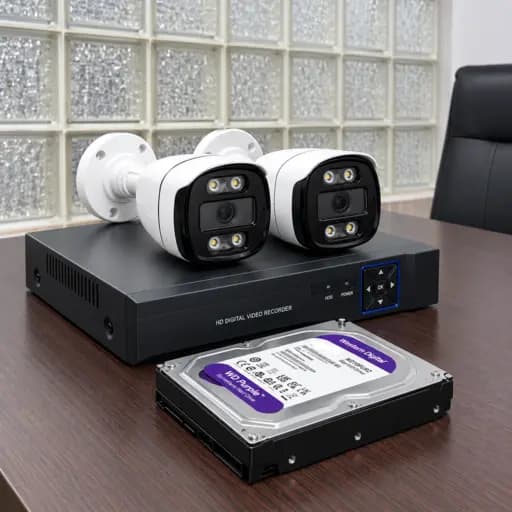 پک اقتصادی ۲ عدد دوربین بالت AHD و ۵ مگاپیکسل | DVR چهار کانال | هارد 500GB