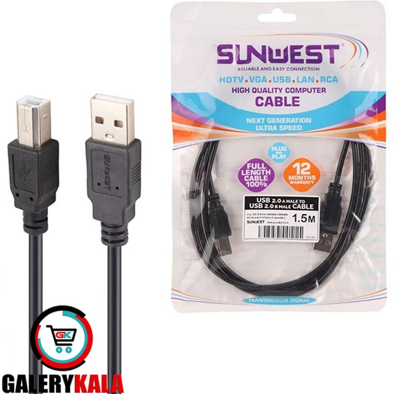 کابل پرینتر SUNWEST به طول 1.5 متر