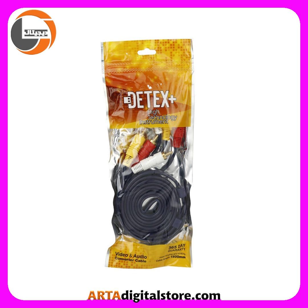 کابل سه به سه Component Cable 3 To 3 Detex+ Black طول 1.8m — تصویر ۲