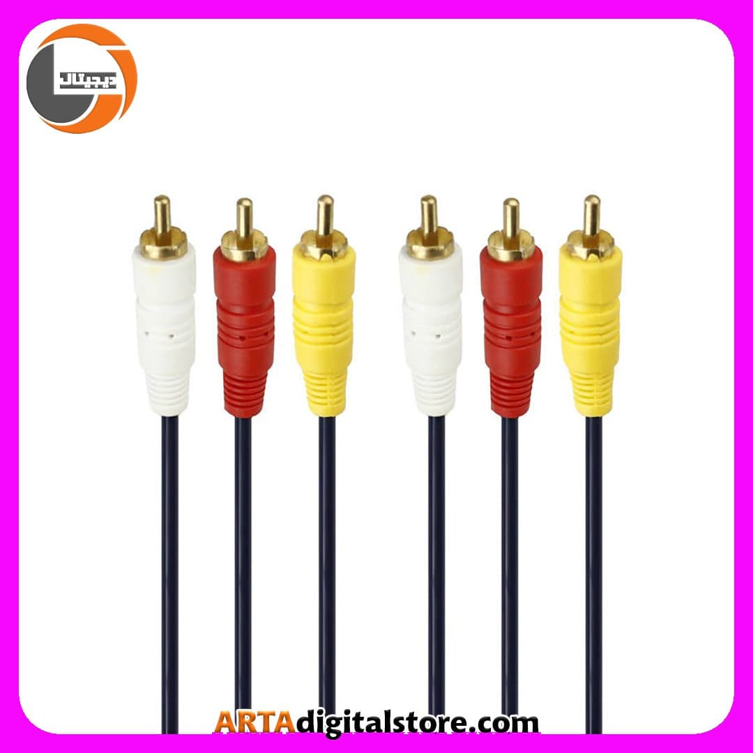 کابل سه به سه Component Cable 3 To 3 Detex+ Black طول 1.8m — تصویر ۴